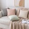 Pack of 2 Corduroy Throw Pillow Covers 18x18 Inch, Soft Striped Decorative Cushion Covers, Modern Farmhouse Pillowcases for Sofa, Couch, Bed, Living Room (Cream White)